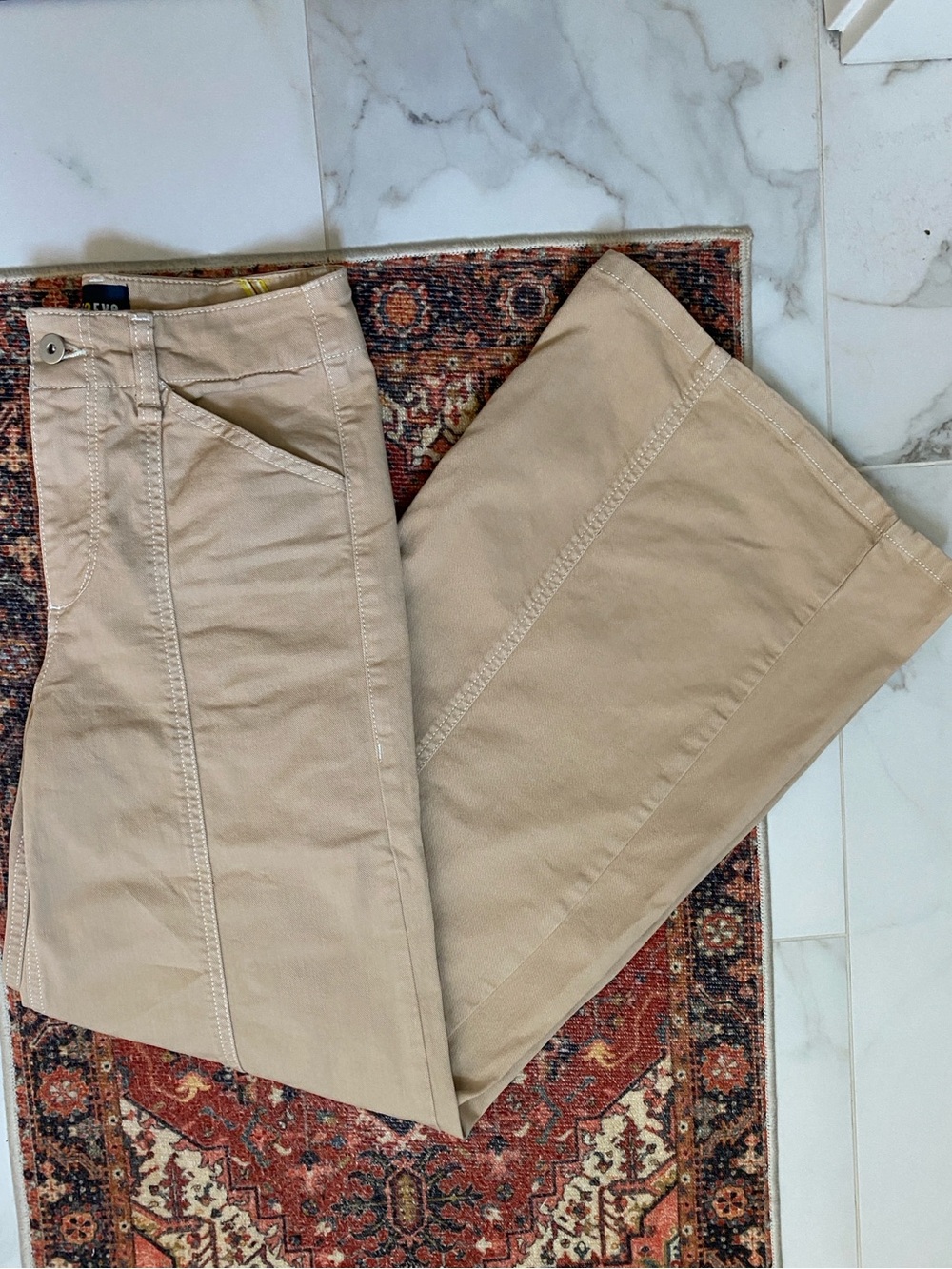 Maeve Tan Wide-Leg Jeans